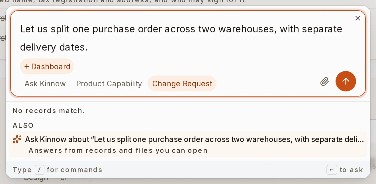 Need the software to change? Describe it in the same Ask box.