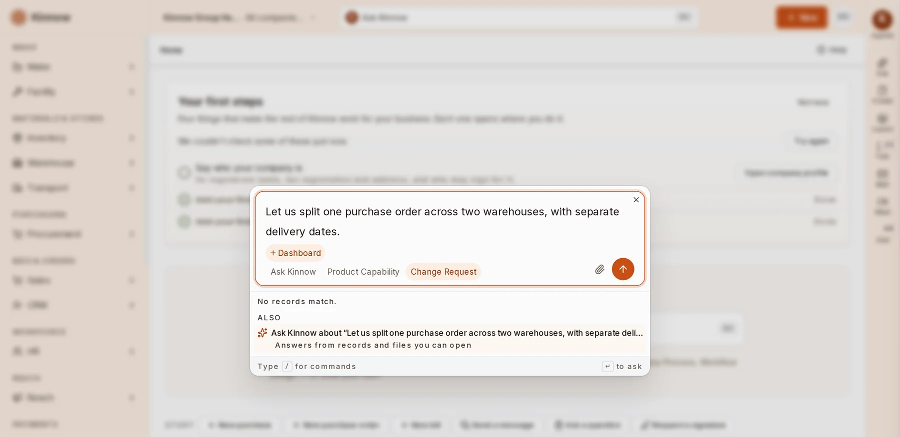 Need the software to change? Describe it in the same Ask box.